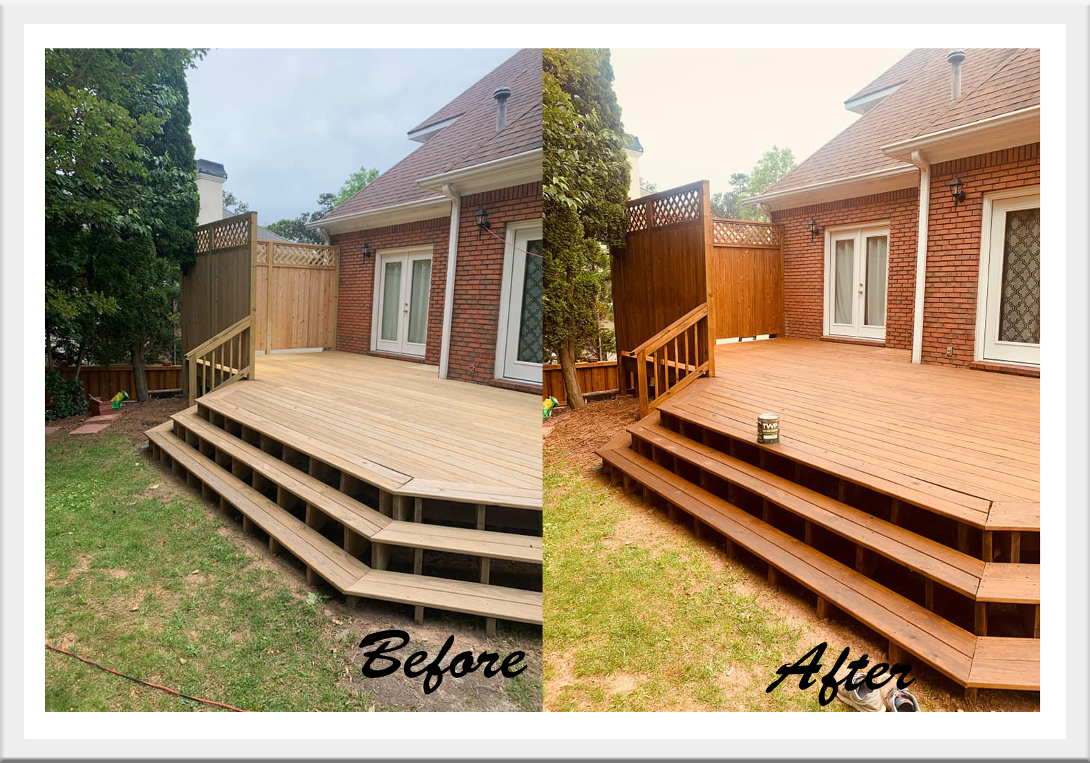 We Stain Decks Cumming, GA before and After
